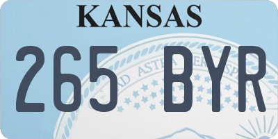 KS license plate 265BYR