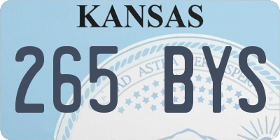KS license plate 265BYS