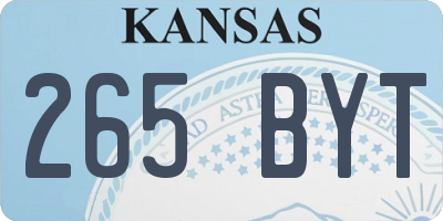 KS license plate 265BYT