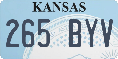 KS license plate 265BYV
