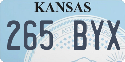 KS license plate 265BYX