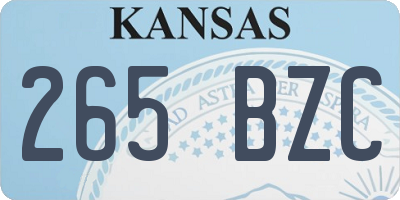 KS license plate 265BZC