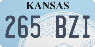 KS license plate 265BZI