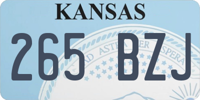 KS license plate 265BZJ