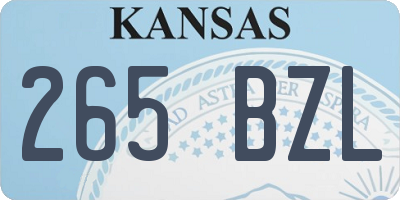 KS license plate 265BZL
