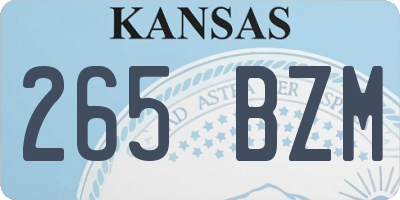 KS license plate 265BZM