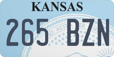 KS license plate 265BZN