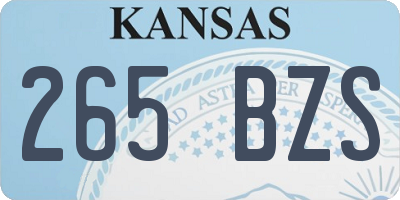KS license plate 265BZS