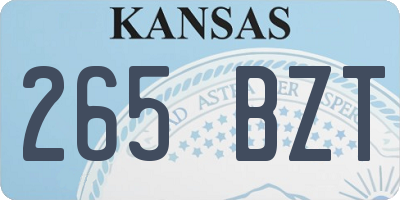 KS license plate 265BZT