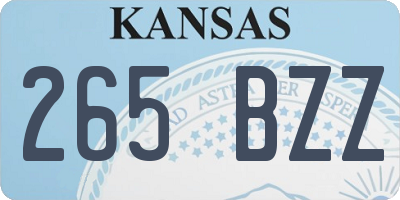 KS license plate 265BZZ