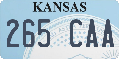 KS license plate 265CAA