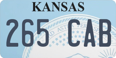 KS license plate 265CAB