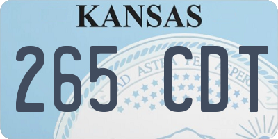 KS license plate 265CDT