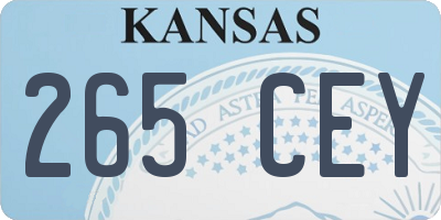 KS license plate 265CEY