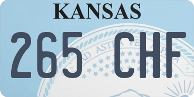 KS license plate 265CHF