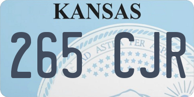 KS license plate 265CJR