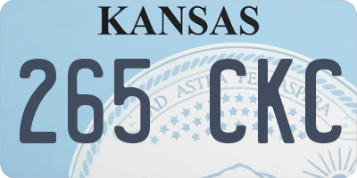 KS license plate 265CKC