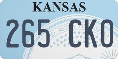 KS license plate 265CKO