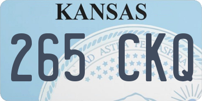 KS license plate 265CKQ