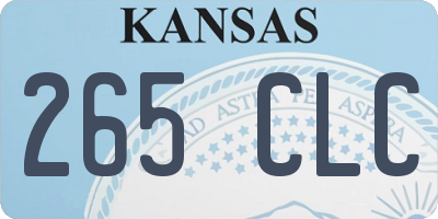 KS license plate 265CLC