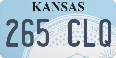 KS license plate 265CLQ