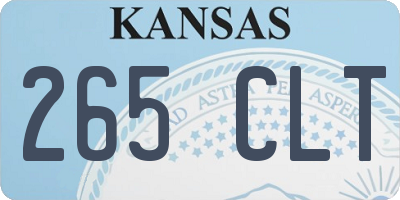 KS license plate 265CLT