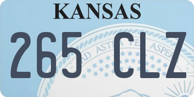 KS license plate 265CLZ