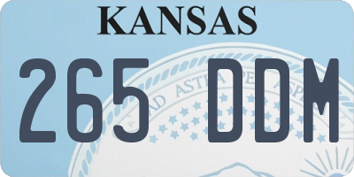 KS license plate 265DDM