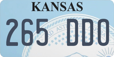 KS license plate 265DDO