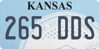 KS license plate 265DDS