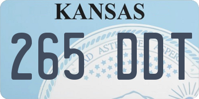 KS license plate 265DDT