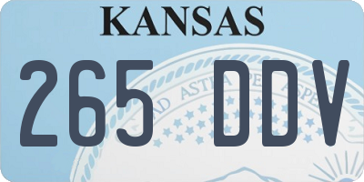 KS license plate 265DDV