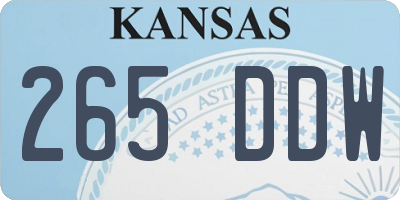 KS license plate 265DDW