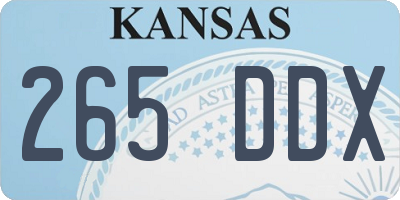KS license plate 265DDX