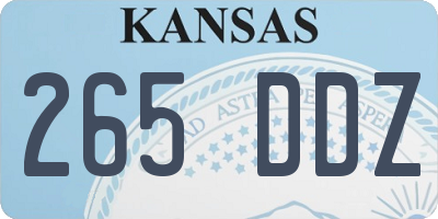 KS license plate 265DDZ