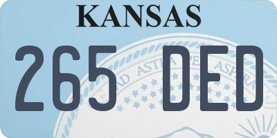 KS license plate 265DED