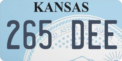 KS license plate 265DEE