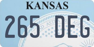 KS license plate 265DEG