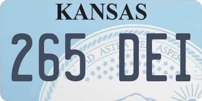 KS license plate 265DEI