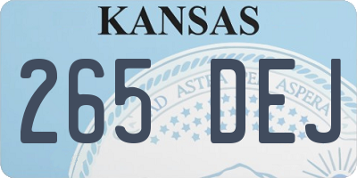 KS license plate 265DEJ