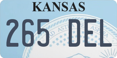 KS license plate 265DEL