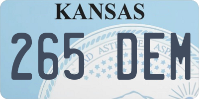 KS license plate 265DEM