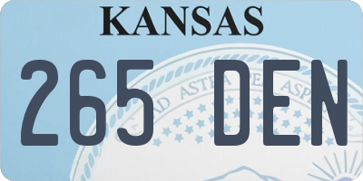 KS license plate 265DEN