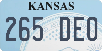 KS license plate 265DEO