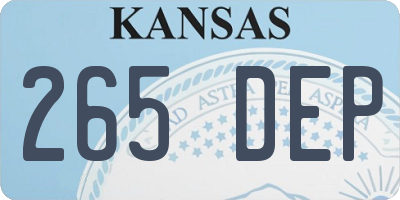 KS license plate 265DEP