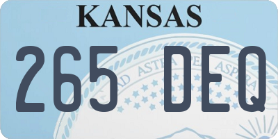 KS license plate 265DEQ