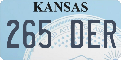 KS license plate 265DER