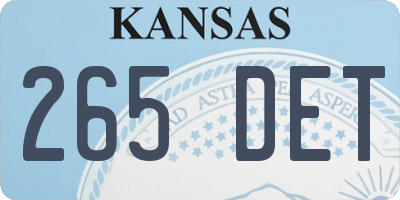 KS license plate 265DET