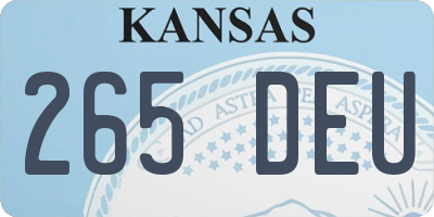 KS license plate 265DEU