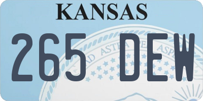 KS license plate 265DEW